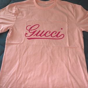Handmade Tee Shirt with Gucci on it